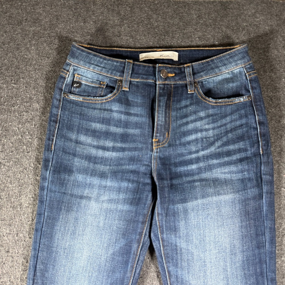 KanCan Petite Flare Jeans Medium Wash High Rise Denim KC6102LOH-PT Size 7/27 - Picture 2 of 11